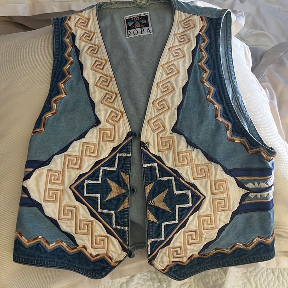 Denim Southwestern vest
